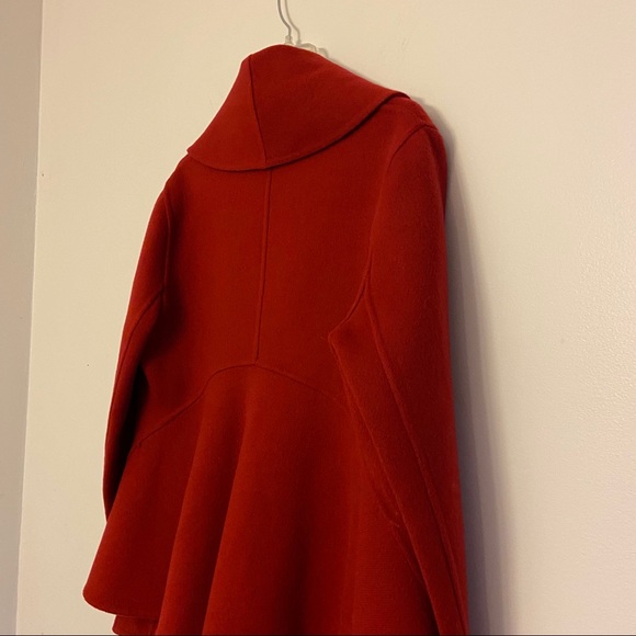 Anne Klein Peplum Wool Cashmere Blend Coat MP Red - Picture 11 of 11